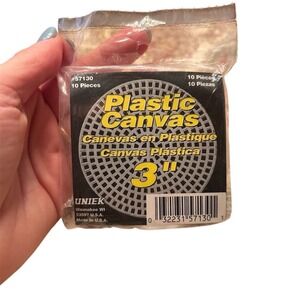 VTG 10 Pieces 3" Round Plastic Canvas Circles for Crafts by Uniek USA Made